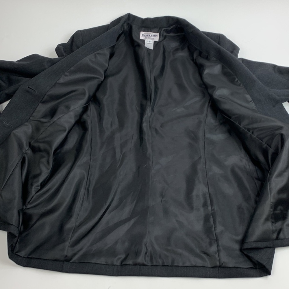 Pendleton Vintage Wool blazer jacket Dark gray Size 10 Two button up Lined - Picture 9 of 11